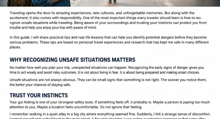 How to Recognize Unsafe Situations While Traveling