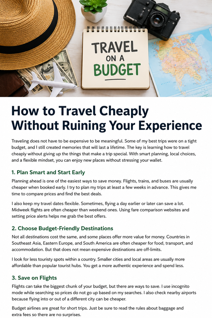 How to Travel Cheaply Without Ruining Your Experience