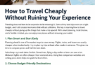 How to Travel Cheaply Without Ruining Your Experience